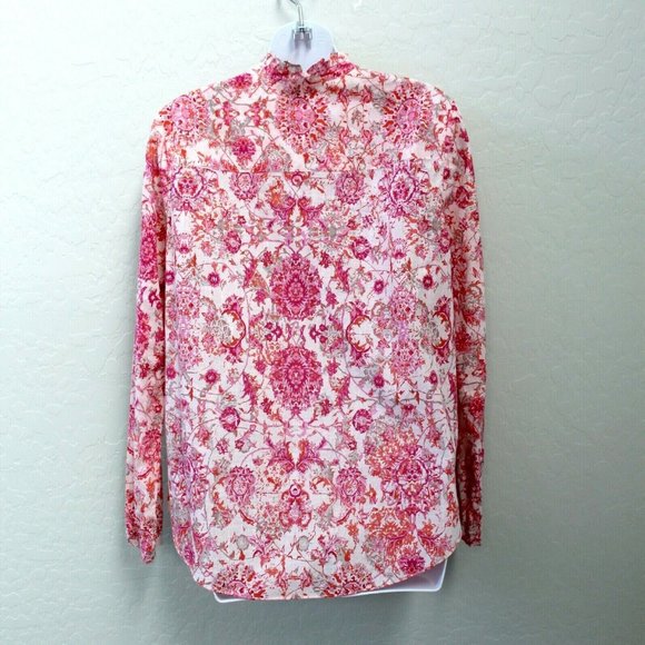 Rebecca Taylor Floral Ruffle Long Sleeve Dreamweaver Voile Blouse Size 6 - Picture 2 of 8